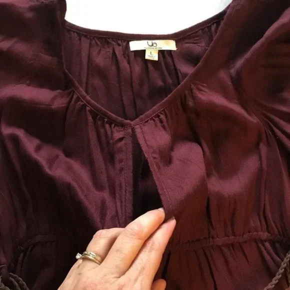 YA Los Angeles wine Tunic Top Blouse Size L never worn - Picture 4 of 8